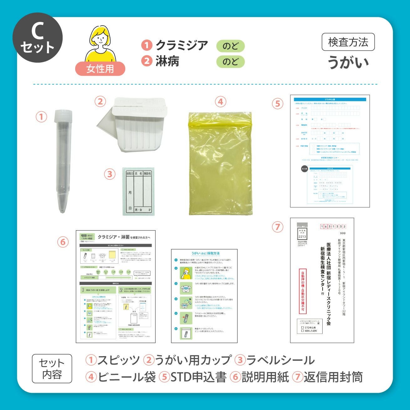性病検査7 項目×2セット Amazon | 性病検査キット 男性:7項目 梅毒 HIV(エイズ) 淋菌(淋病